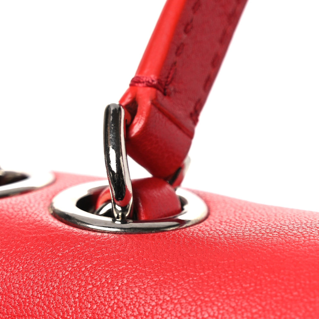 Chanel Goatskin Quilted Small CC Box Flap Red