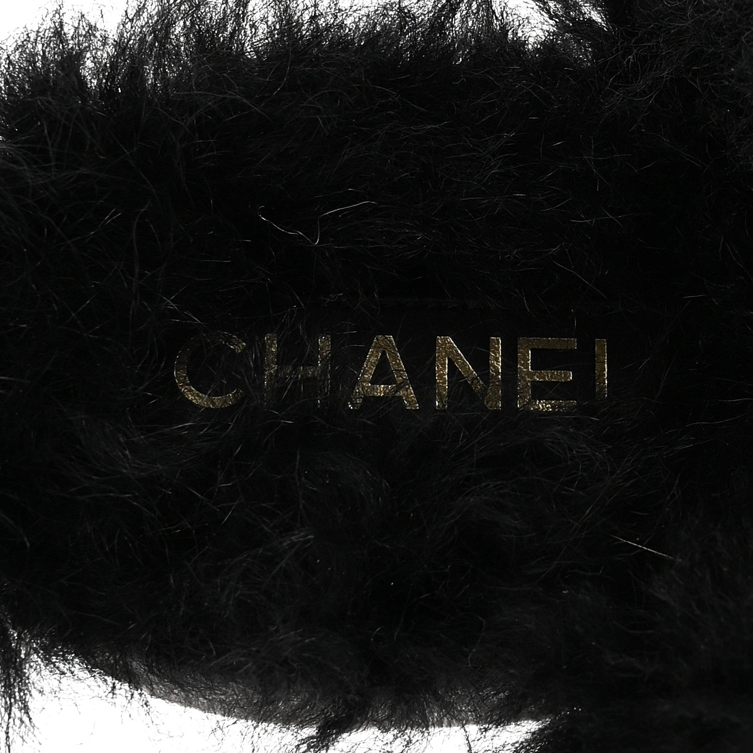 Chanel Suede Shearling CC Cap Toe Mules 36 Black