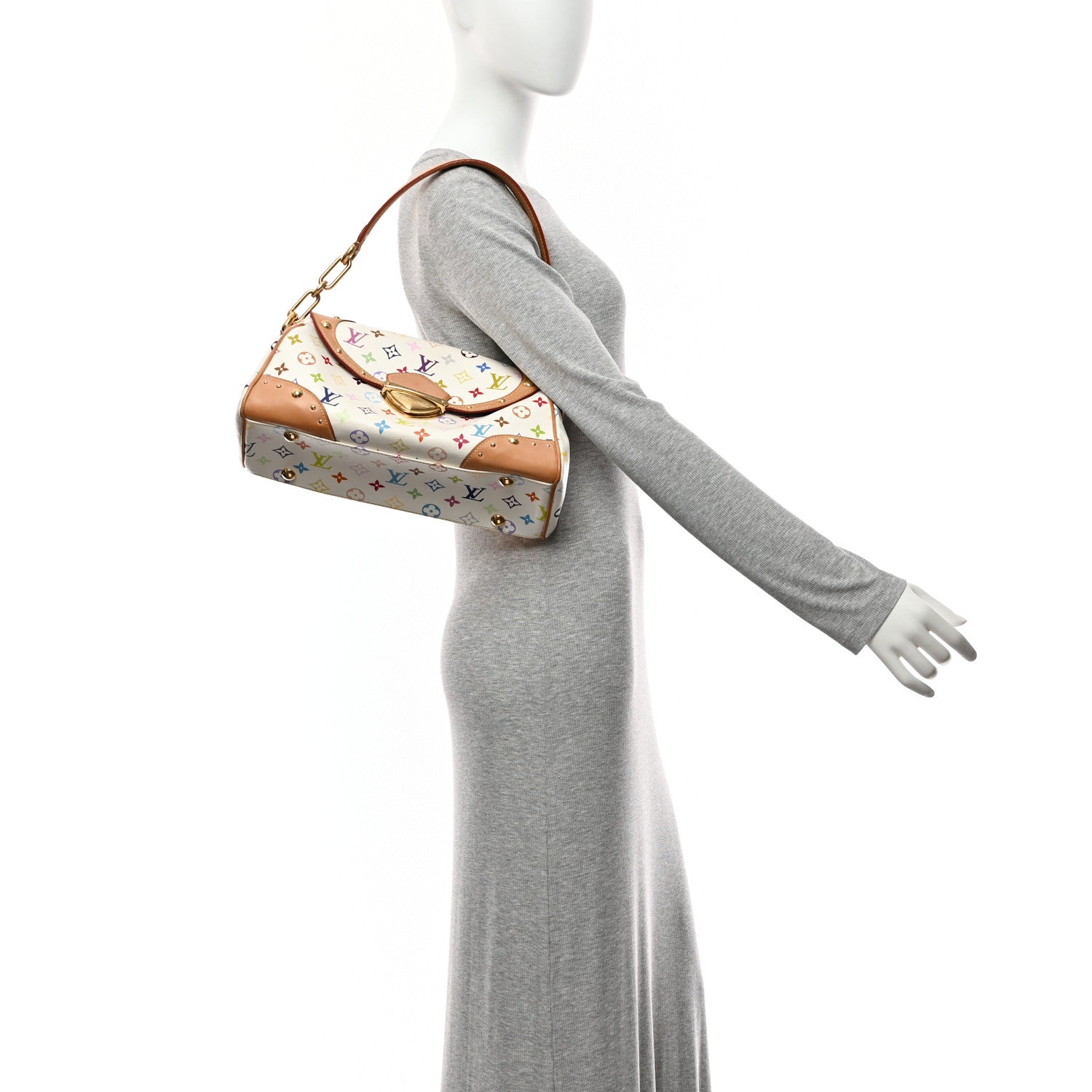 Louis Vuitton Monogram Multicolor Beverly MM White