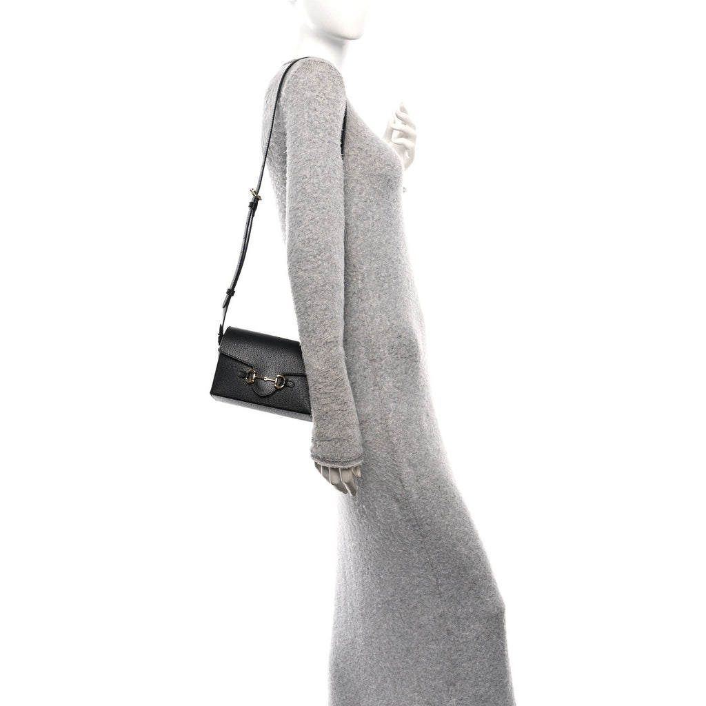 Gucci Calfskin Horsebit 1955 Shoulder Bag Black
