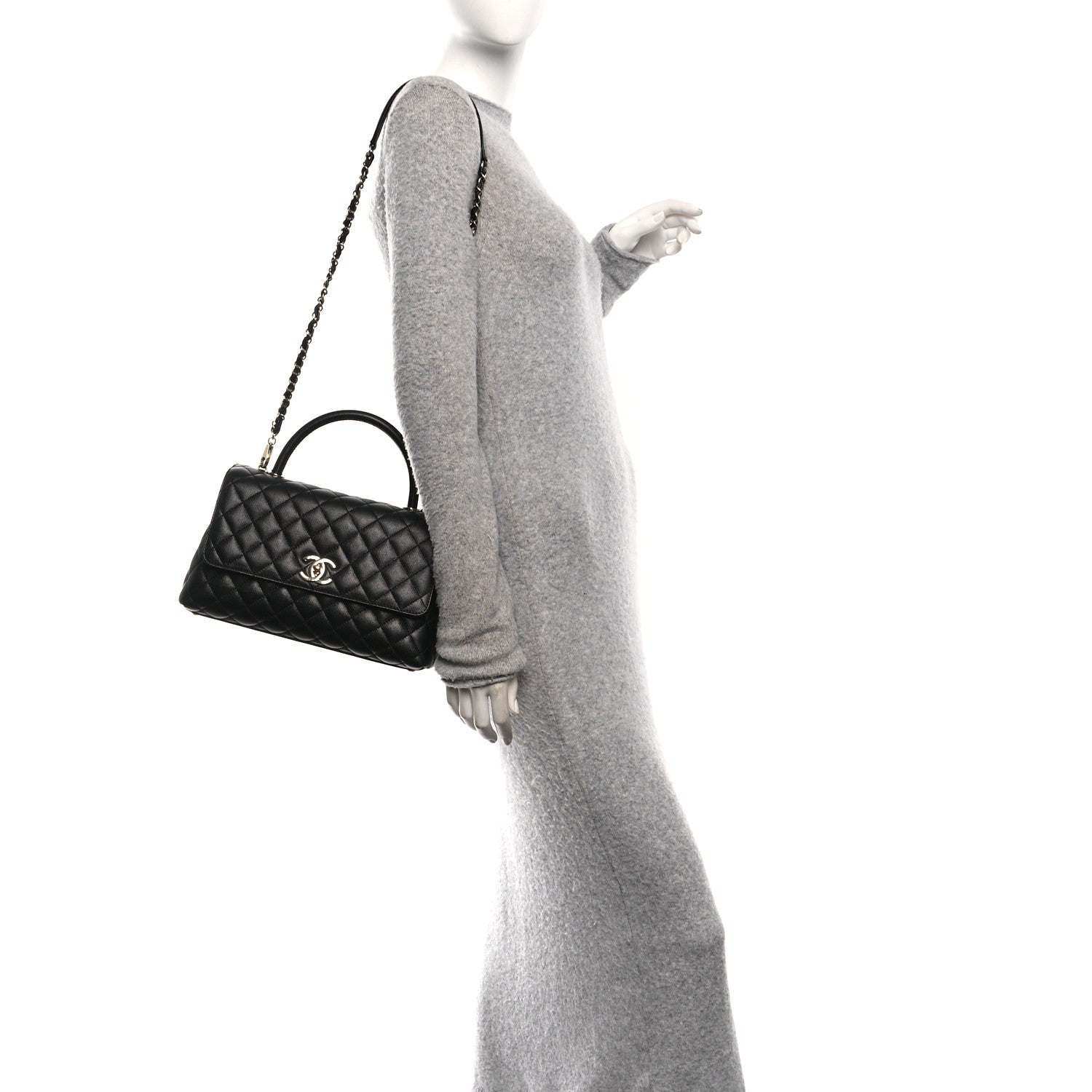 Chanel Caviar Quilted Small Coco Handle Flap Black