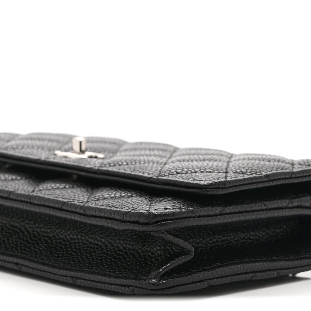 Chanel Caviar Quilted CC Turnlock Wallet On Chain WOC Black
