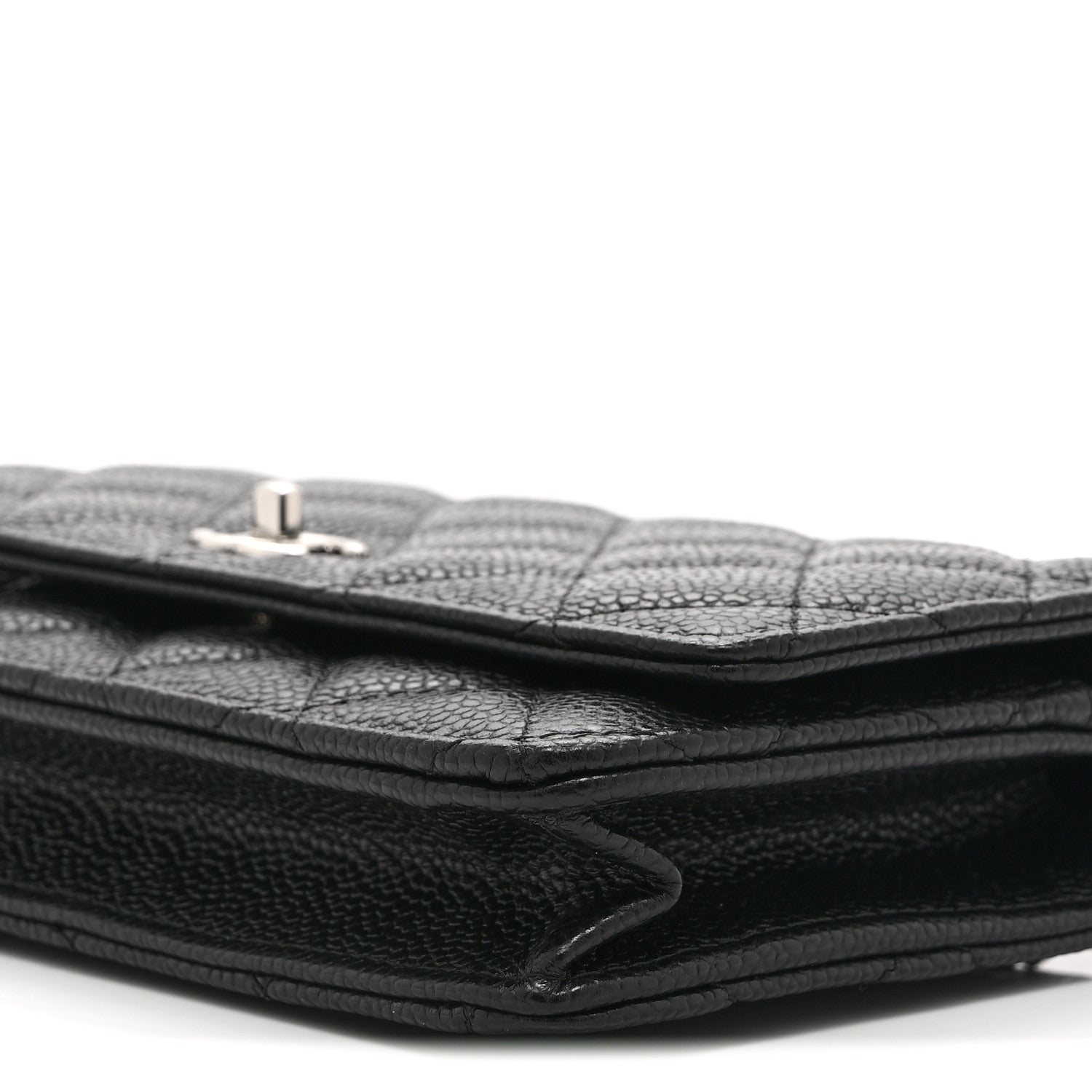 Chanel Caviar Quilted CC Turnlock Wallet On Chain WOC Black