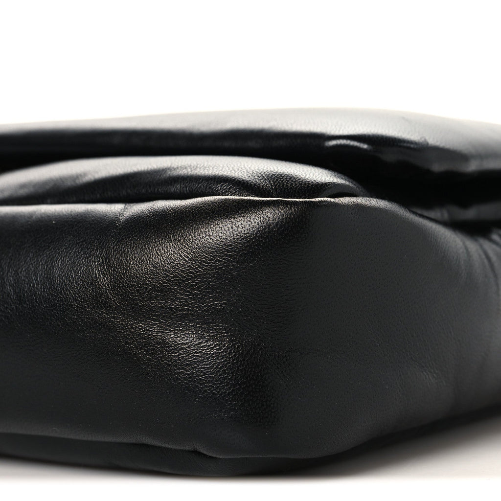 Gucci Lambskin Small GG Milano Top Handle Shoulder Bag Black