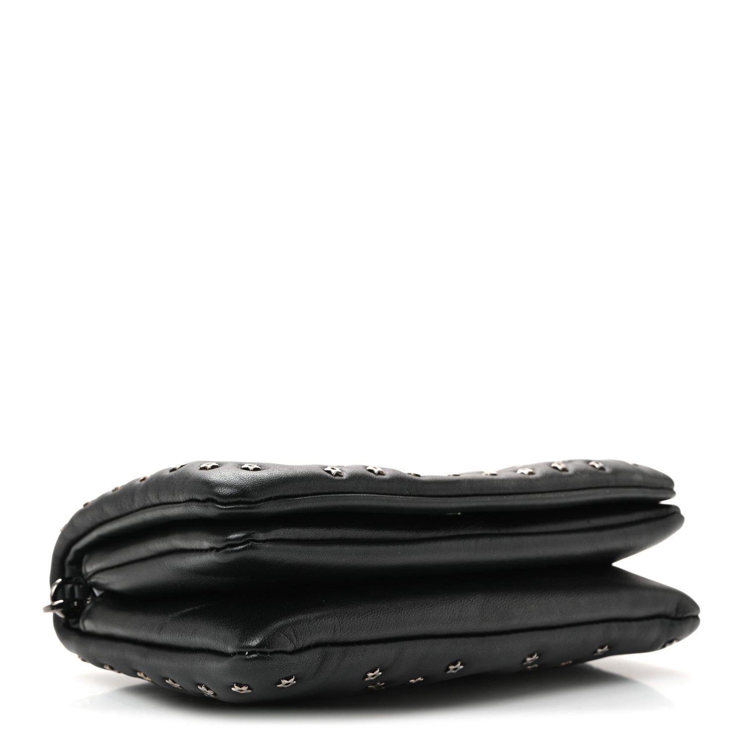Christian Dior Calfskin Star Motif Macrocannage Mini Caro Bag Black