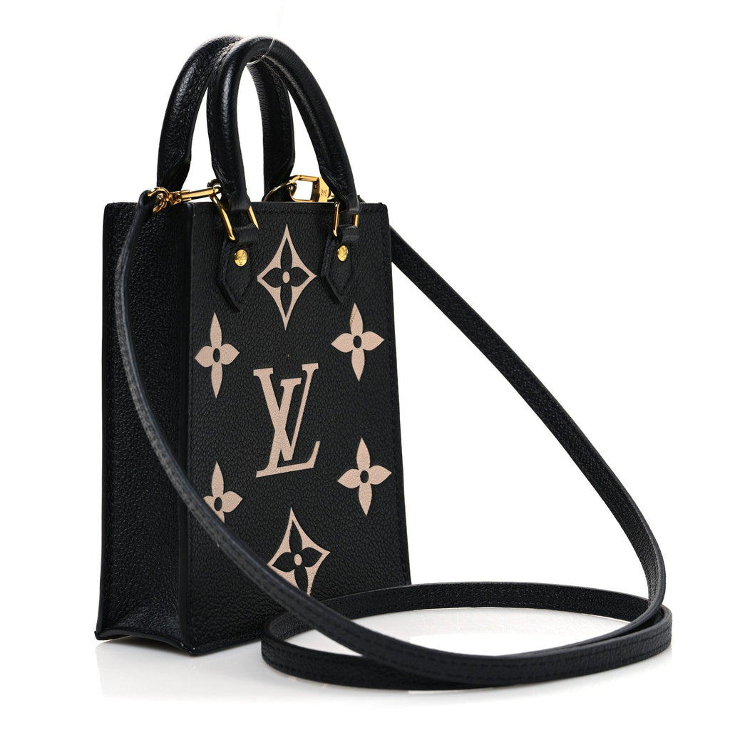 Louis Vuitton Empreinte Monogram Giant Petit Sac Plat Black Beige