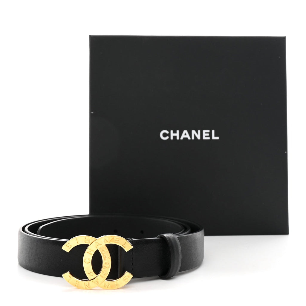 Calfskin Paris Button CC Belt 100 40 Black