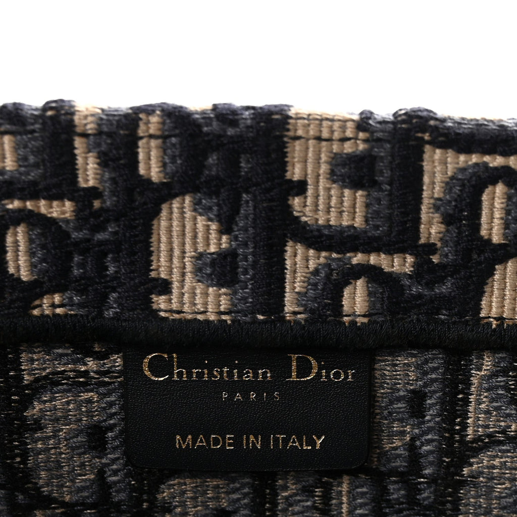 Christian Dior Oblique Large Book Tote Blue Multicolor