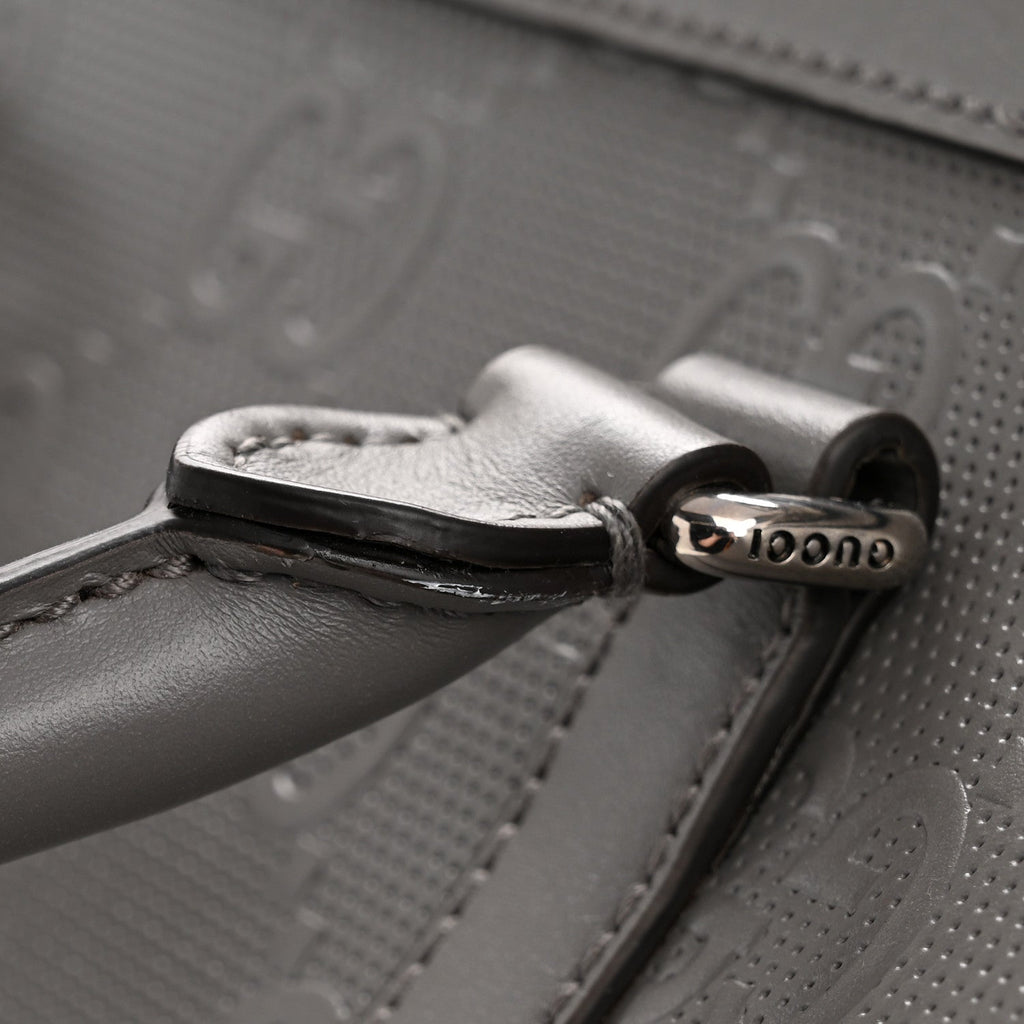 Gucci Calfskin GG Tennis Embossed Duffle Bag Grey
