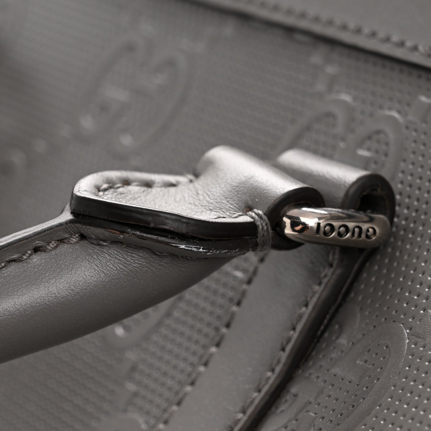 Gucci Calfskin GG Tennis Embossed Duffle Bag Grey