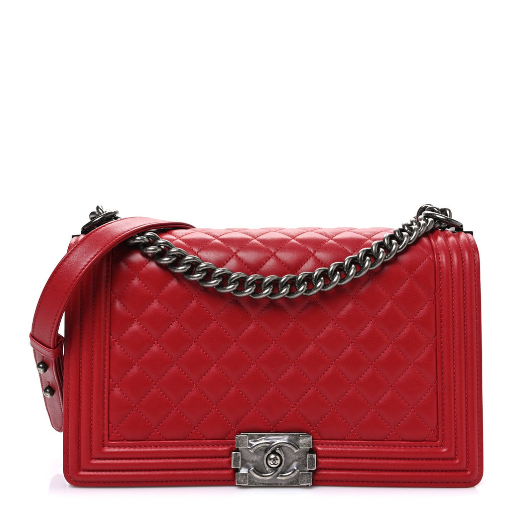Chanel Lambskin Quilted New Medium Boy Flap Red