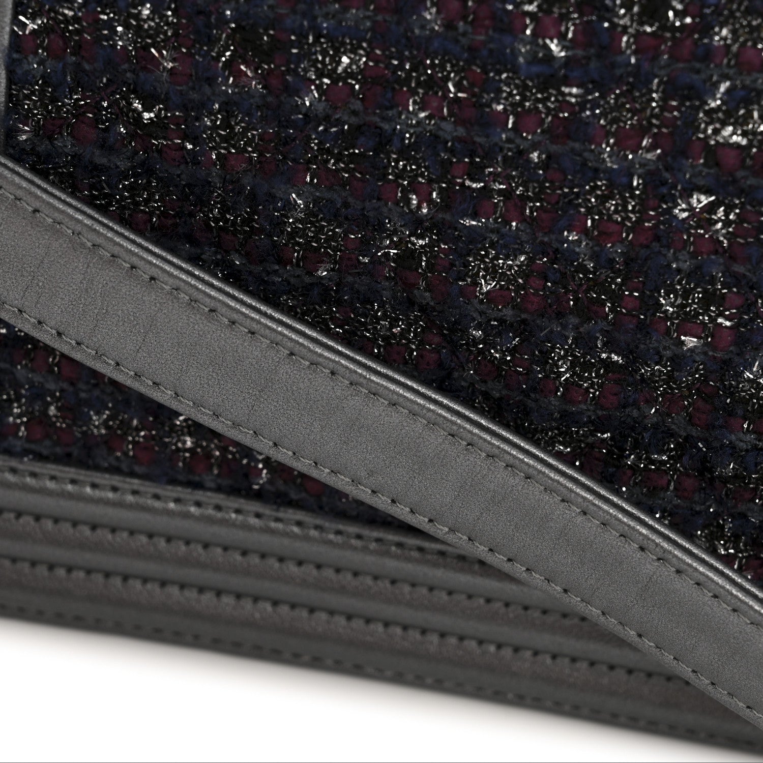 Chanel Tweed Metallic Lambskin Medium Boy Flap Silver