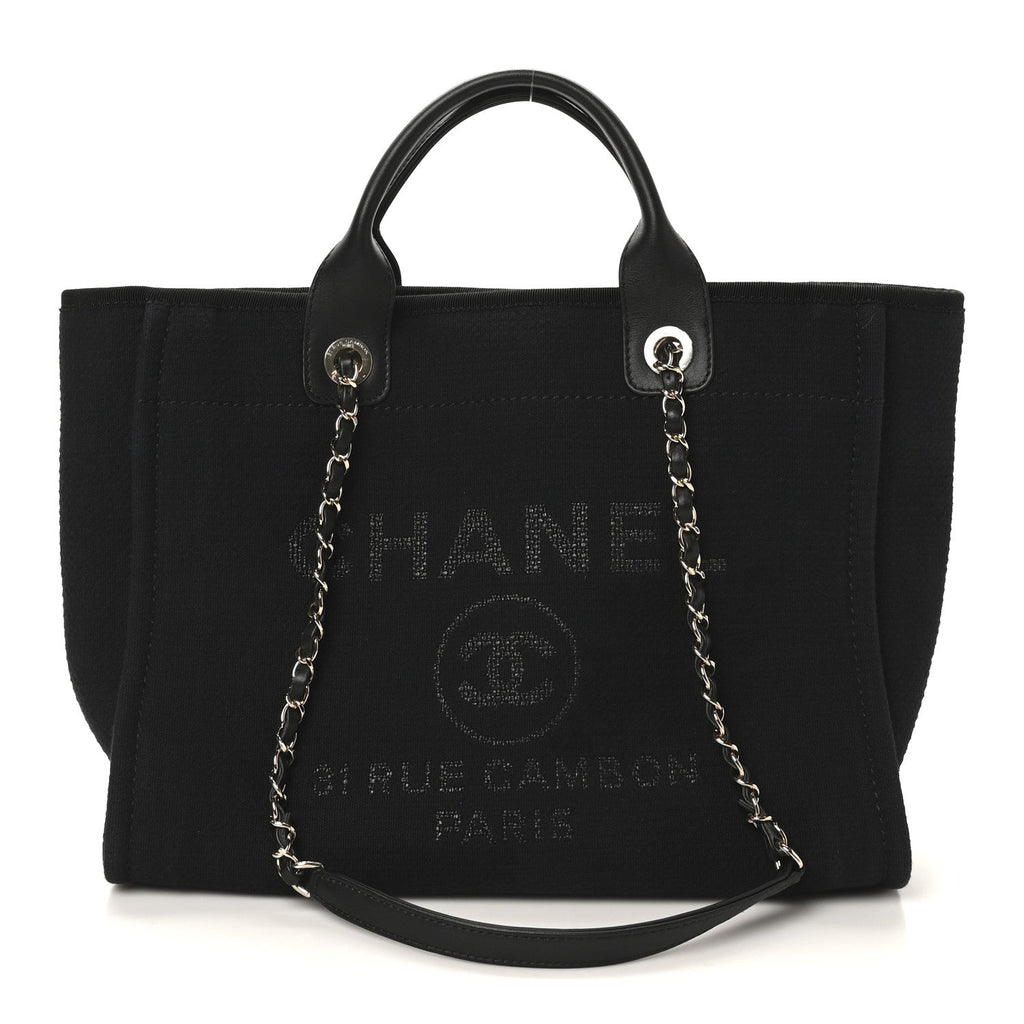 Chanel Mixed Fibers Small Deauville Tote Black