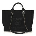 Chanel Mixed Fibers Small Deauville Tote Black