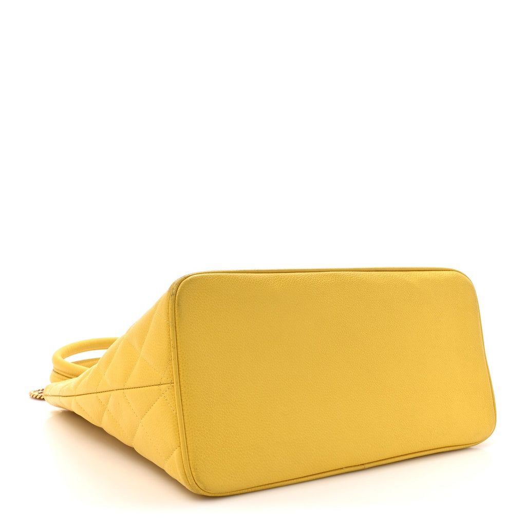 Chanel Caviar Quilted Medallion Tote Yellow