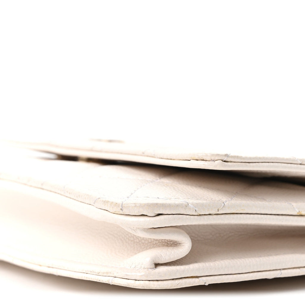 Chanel Caviar Quilted Wallet On Chain WOC White