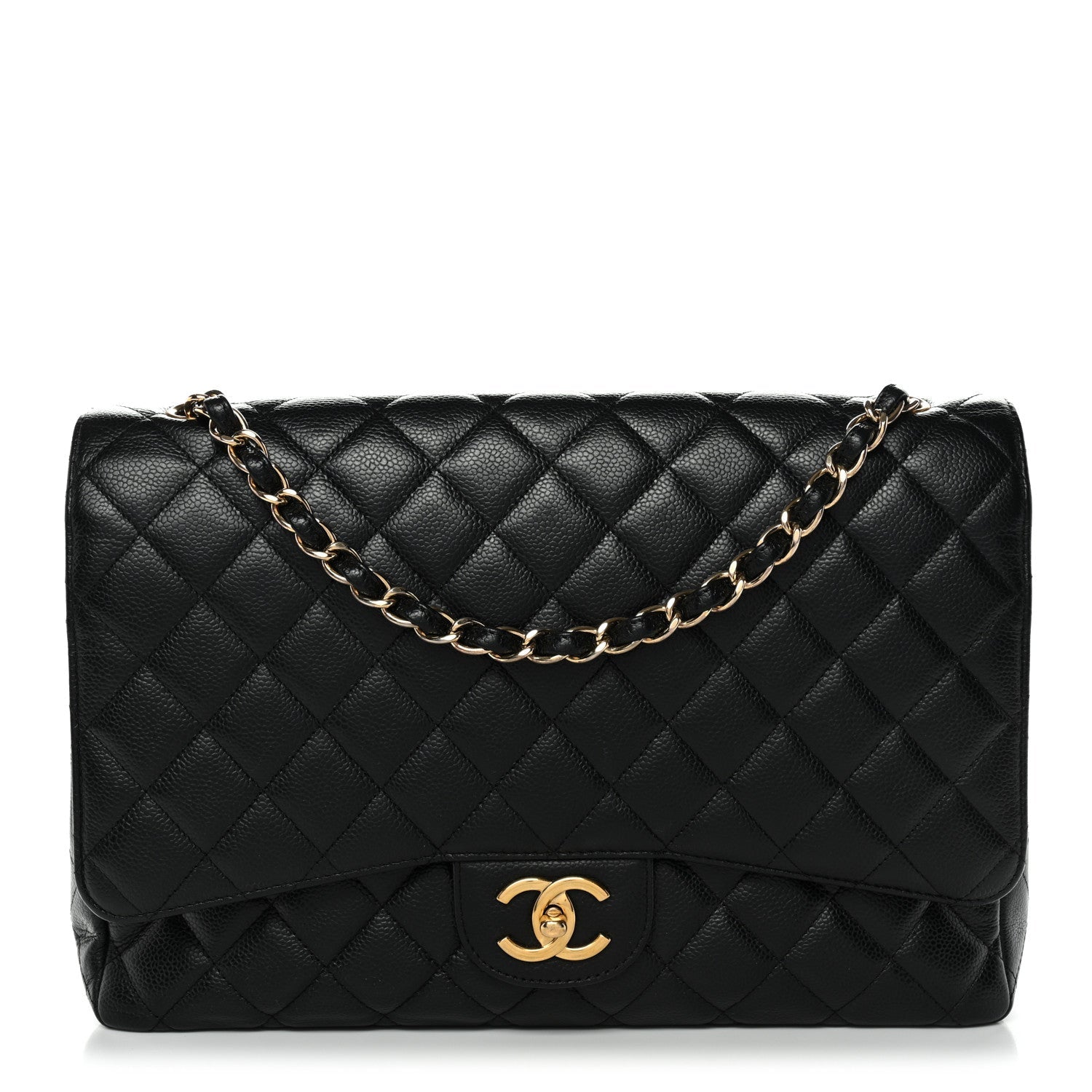 Chanel Caviar Quilted Maxi Double Flap Black