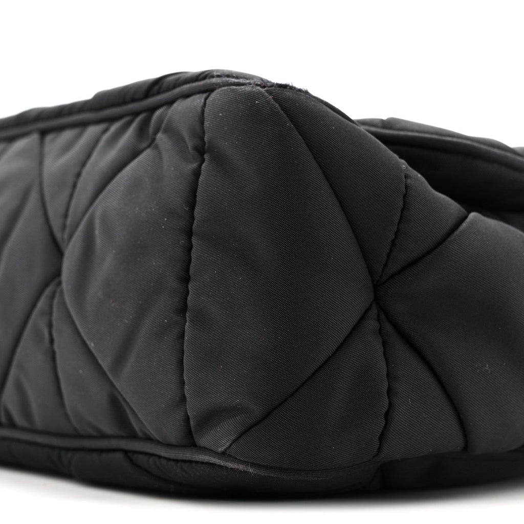 Prada Re-Nylon Quilted Padded Flap Shoulder Bag Black