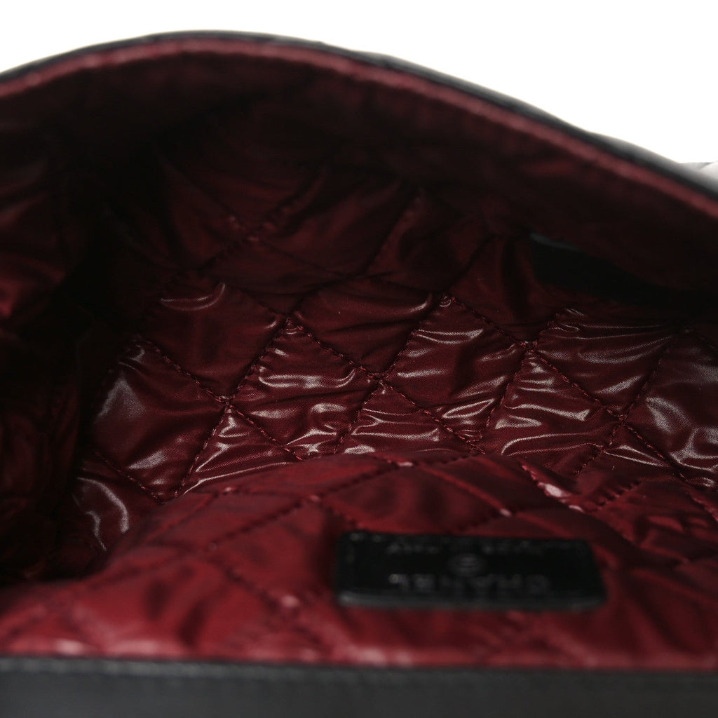 Lambskin Quilted Flap Cosmetic Case Black