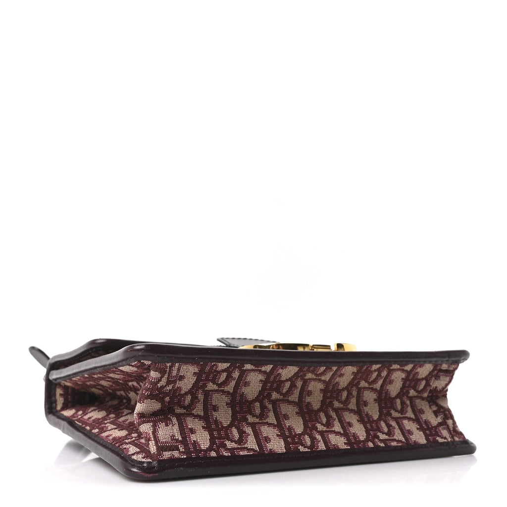 Christian Dior Oblique 30 Montaigne Flap Bag Burgundy
