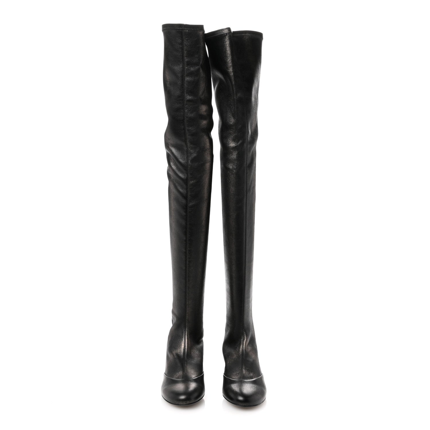 Metallic Lambskin Star Fantasy High Boots 36.5 Dark Grey