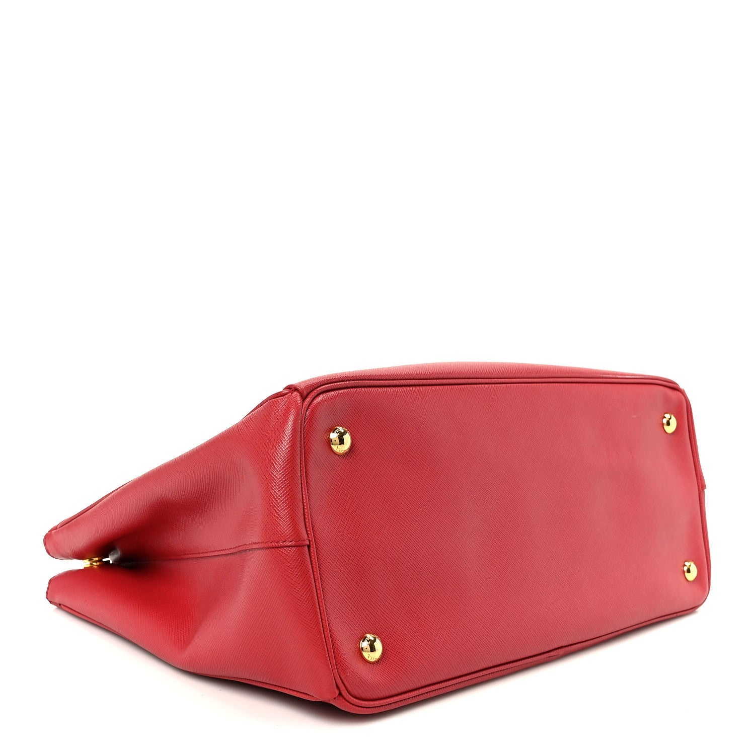 Prada Saffiano Lux Large Double Zip Tote Fuoco