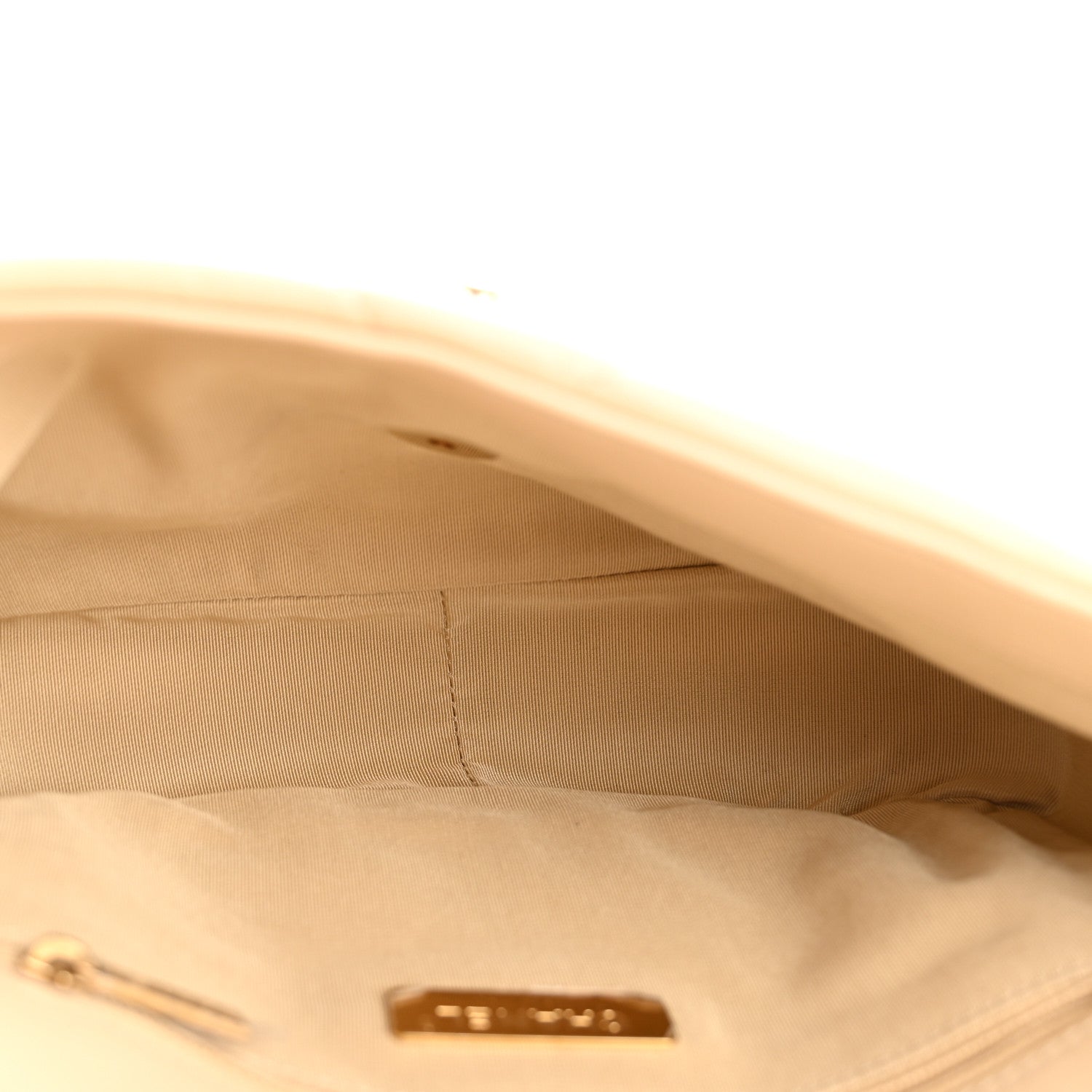 Chanel Lambskin Quilted Medium Chanel 19 Flap Beige