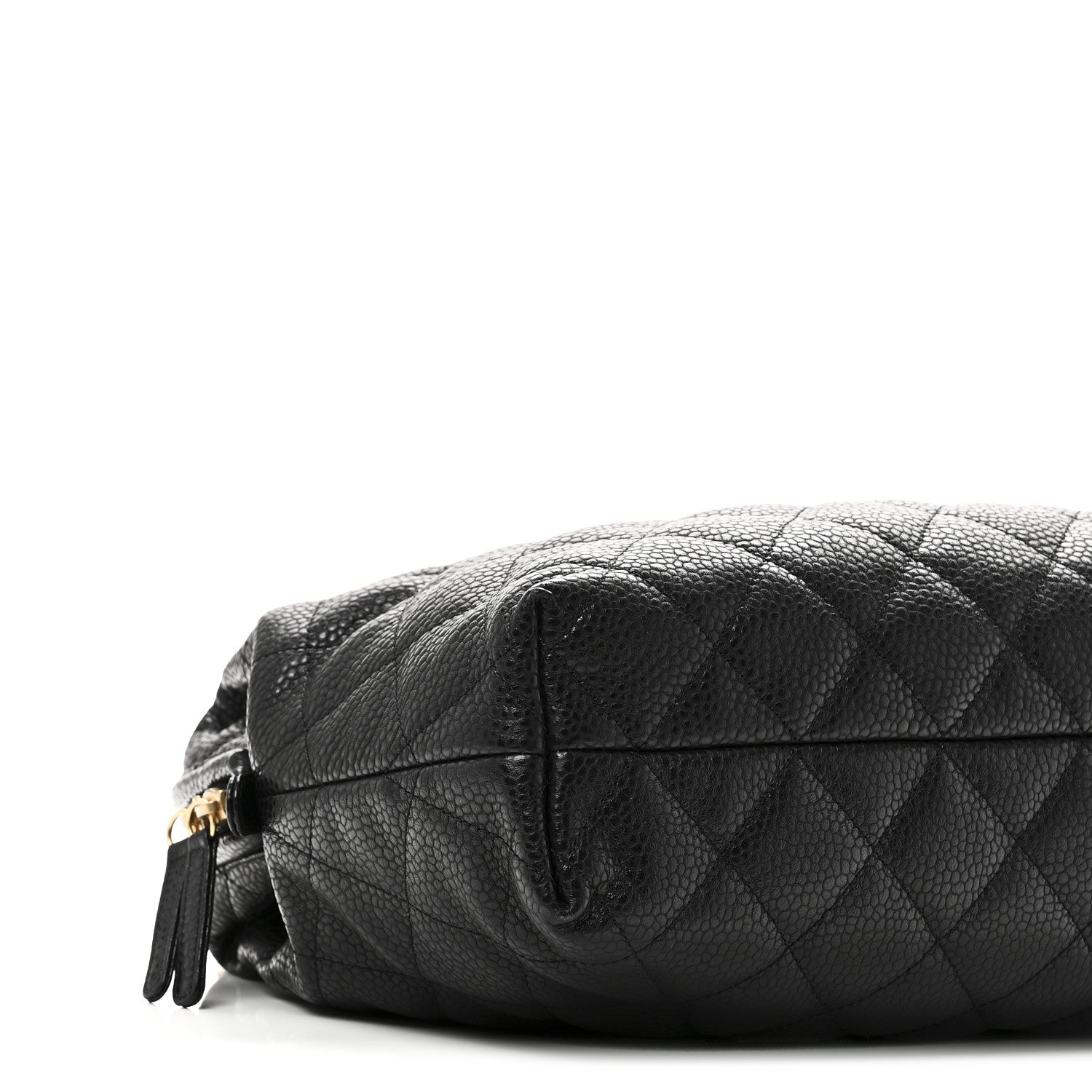 Chanel Shiny Caviar Quilted Large Bowling Bag Black