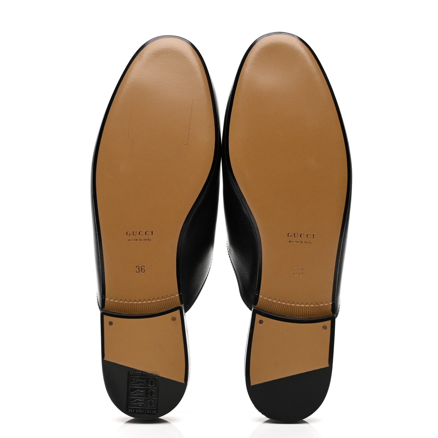 Gucci Calfskin Womens Princetown Slippers 36 Black