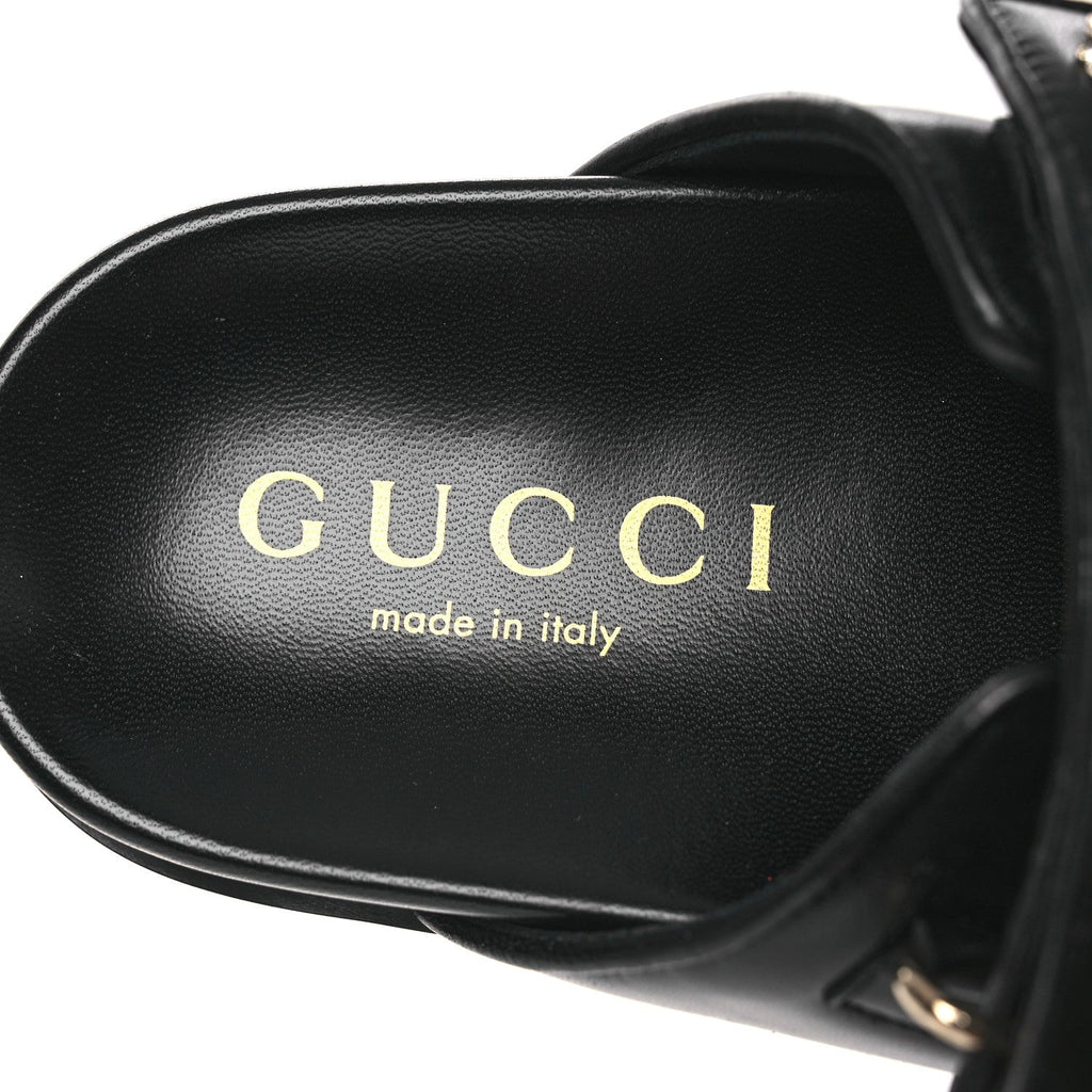 Gucci Nappa Double G Crystal Womens Isla Dad Sandals 38 Black