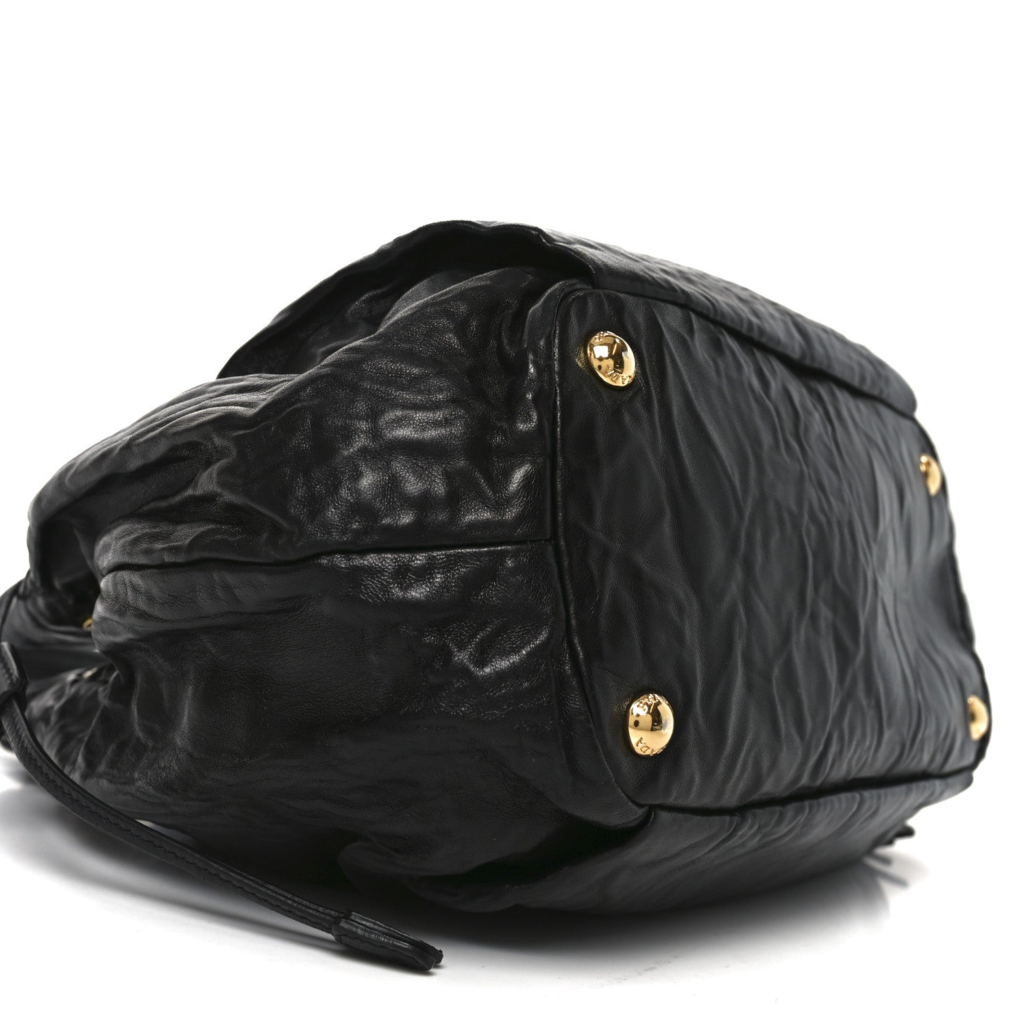 Prada Nappa Antique Drawstring Tote Black