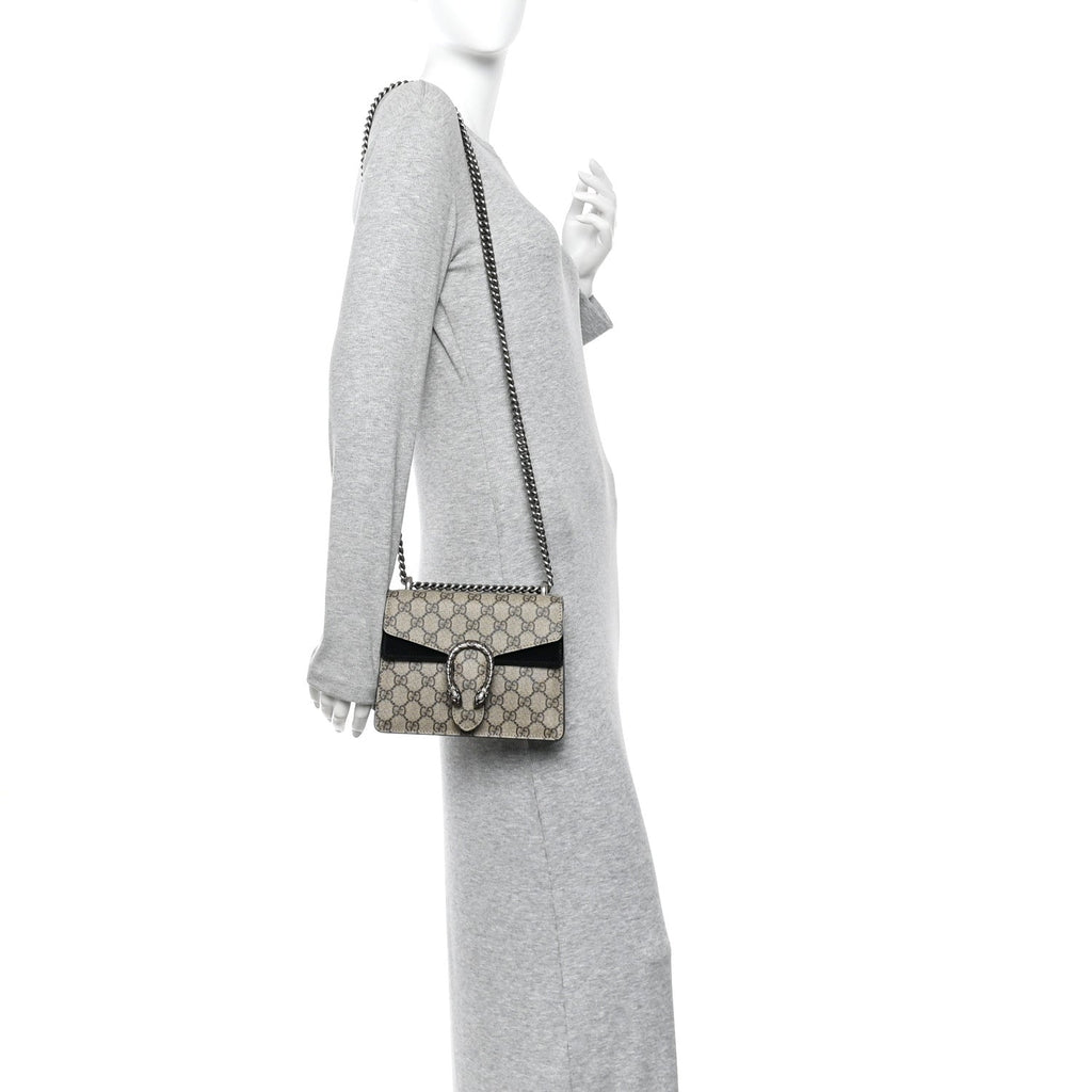 Gucci GG Supreme Monogram Mini Dionysus Shoulder Bag Black