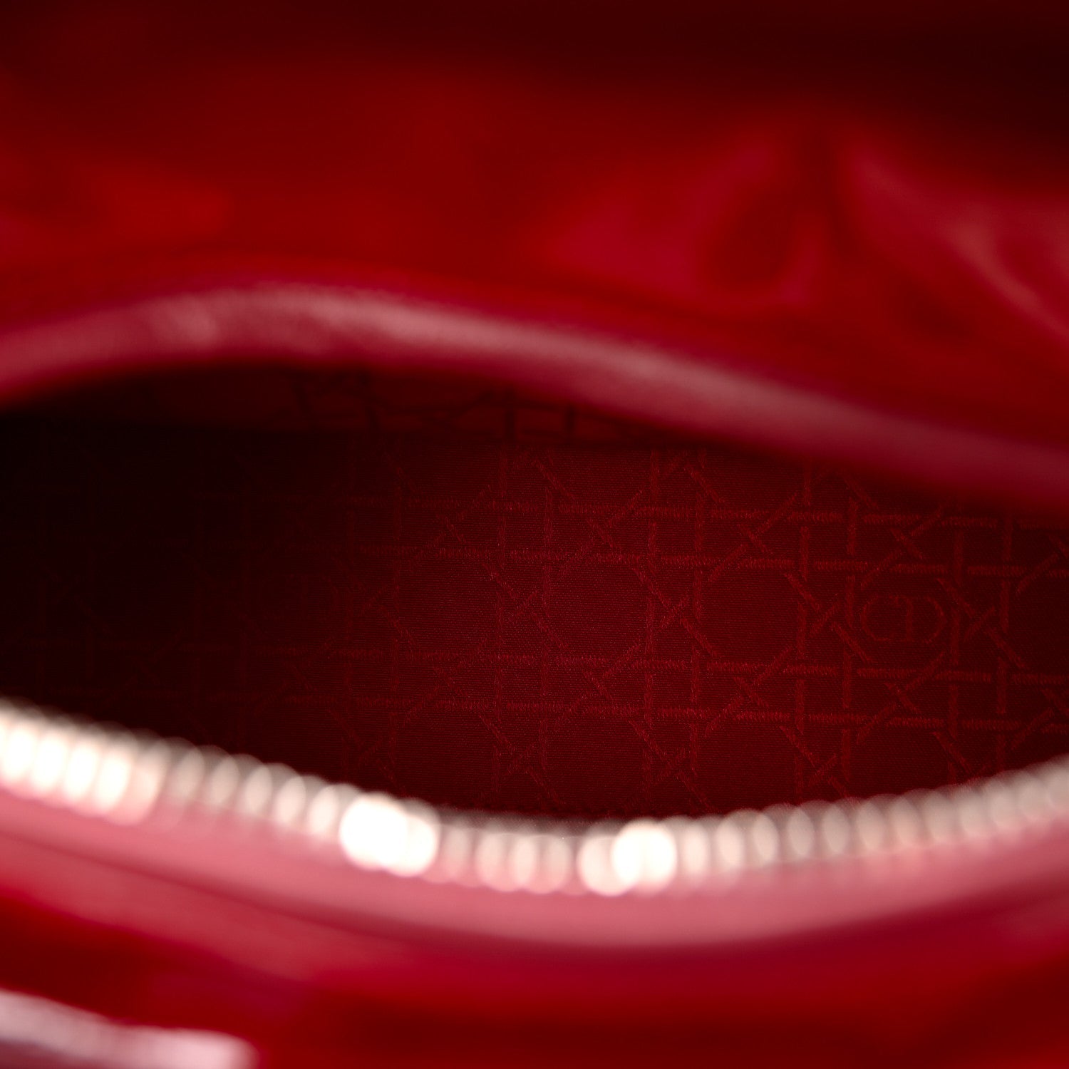 Christian Dior Patent Cannage Medium Lady Dior Red