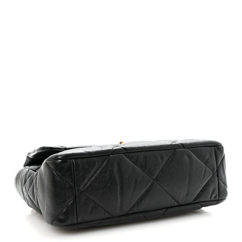 Chanel Goatskin Quilted Large Chanel 19 Flap Black