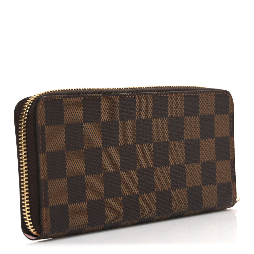 Louis Vuitton Damier Ebene Clemence Wallet Rose Ballerine