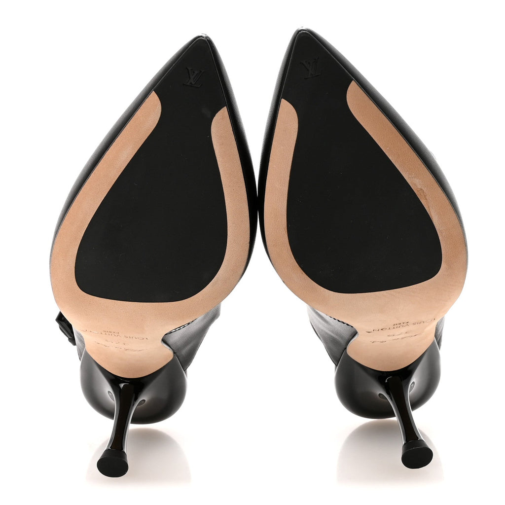 Louis Vuitton Lambskin 6AM Slingback Pumps 37.5 Black