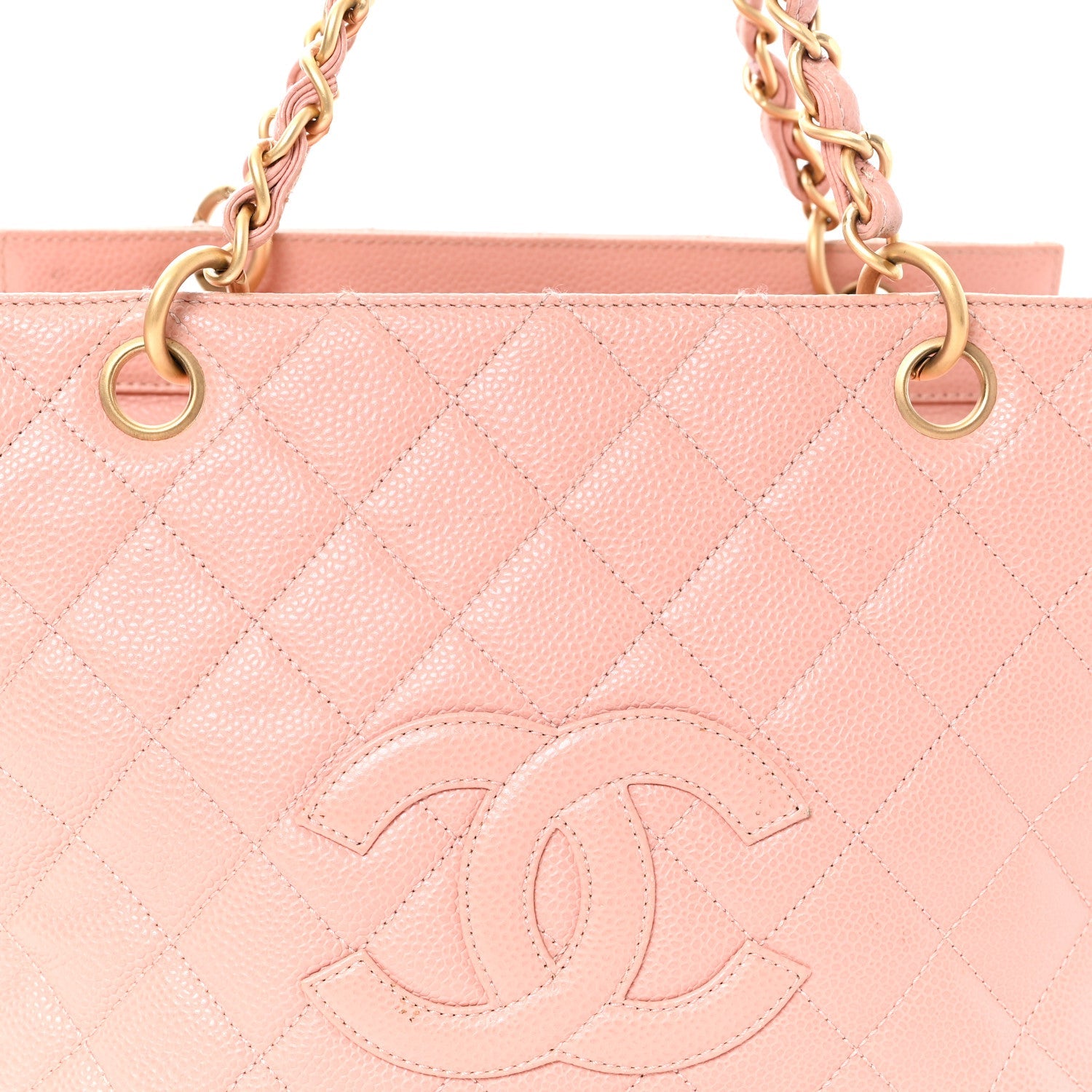 Chanel Caviar Quilted Petit Timeless Shopping Tote PTT Pink