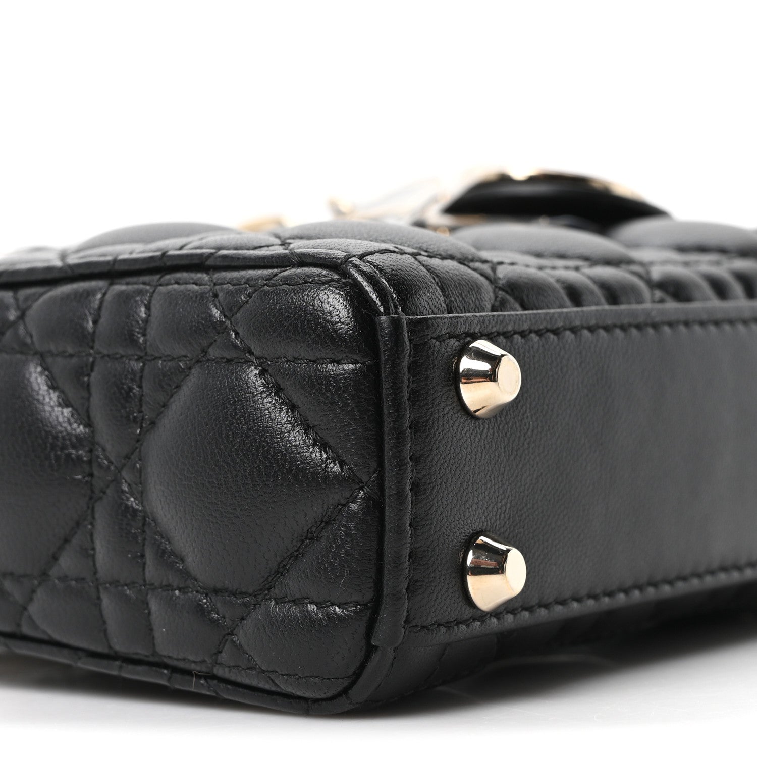 Christian Dior Lambskin Cannage Micro Lady Dior Black