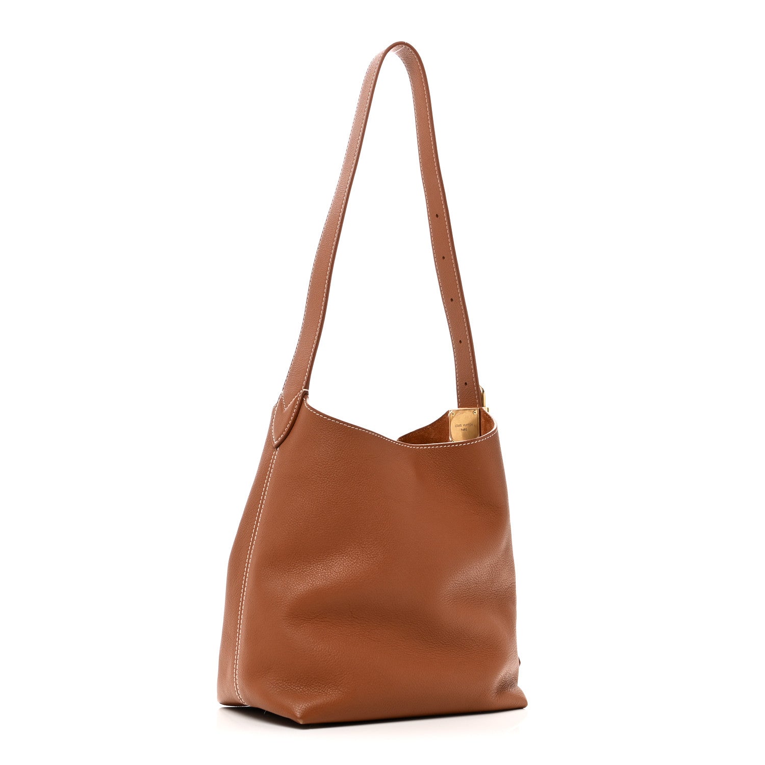 Louis Vuitton Grained Calfskin Low Key Hobo PM Cognac