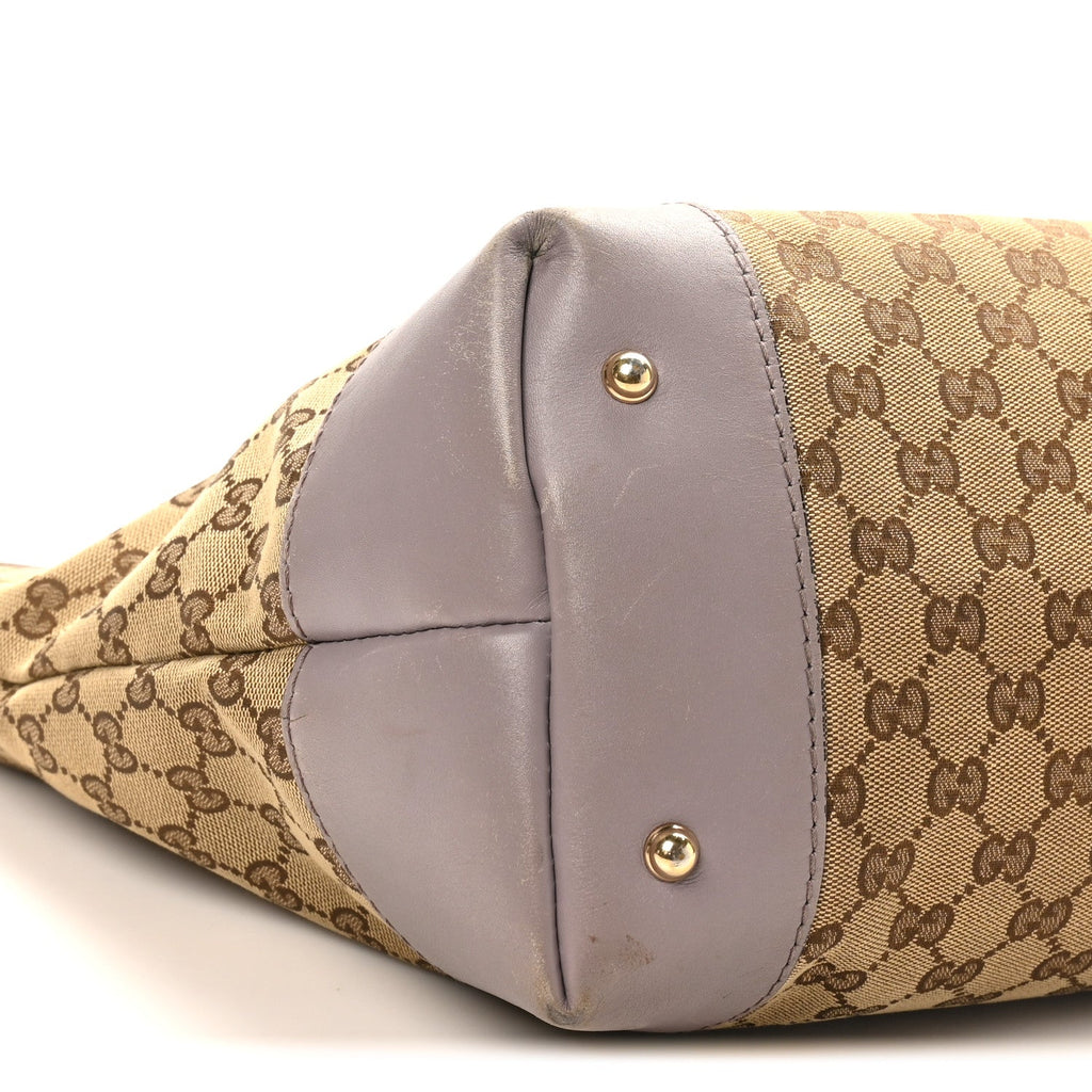 Gucci Monogram Large Heart Bit Charm Hobo Purple