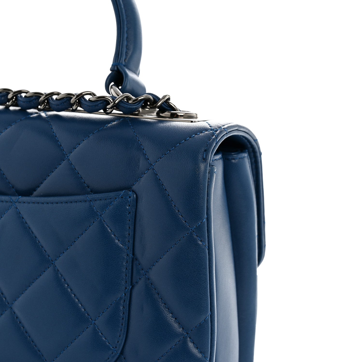 Chanel Lambskin Quilted Small Trendy CC Flap Dual Handle Bag Blue