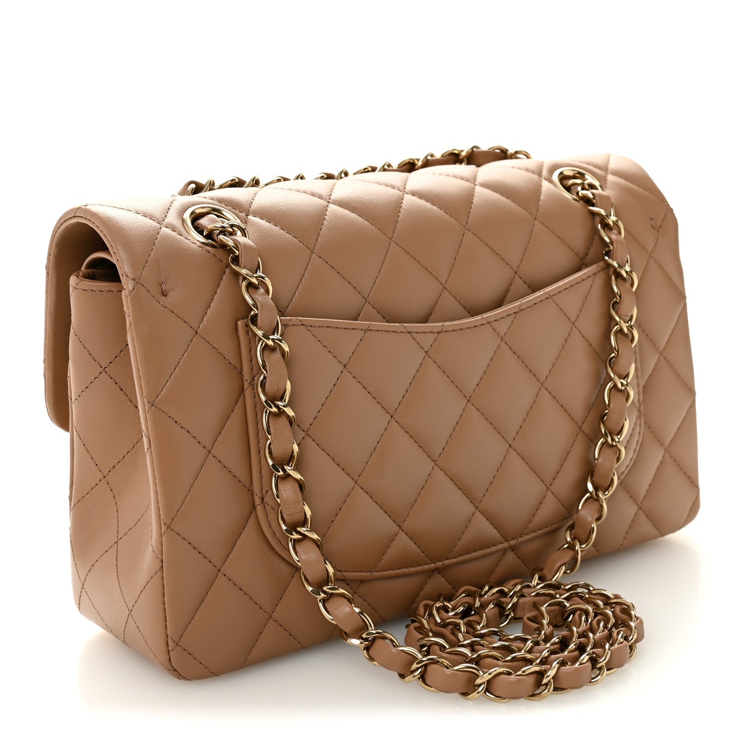Chanel Lambskin Quilted Small Double Flap Brown
