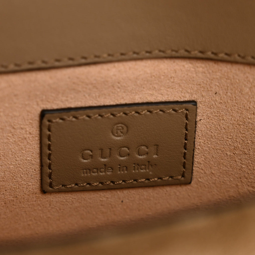 Gucci GG Supreme Monogram Super Mini Dionysus Shoulder Bag Taupe