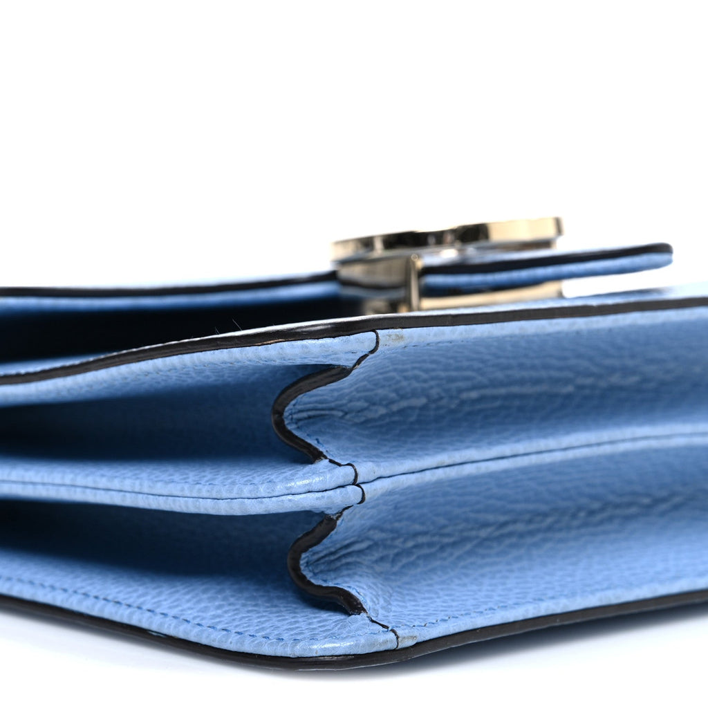 Gucci Dollar Calfskin Small Interlocking G Shoulder Bag Mineral Blue