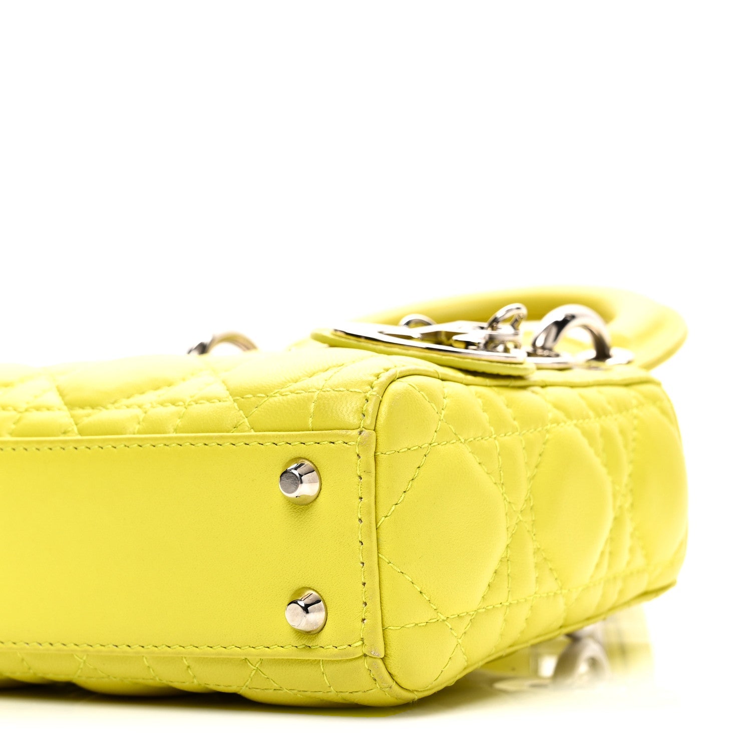 Christian Dior Lambskin Cannage Nano Lady Dior Acid