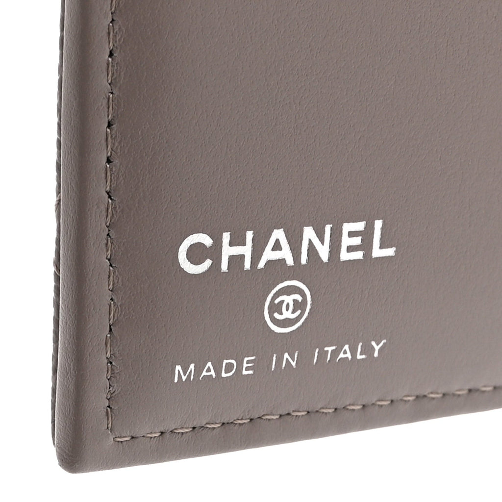 Caviar Quilted Passport Holder Grey