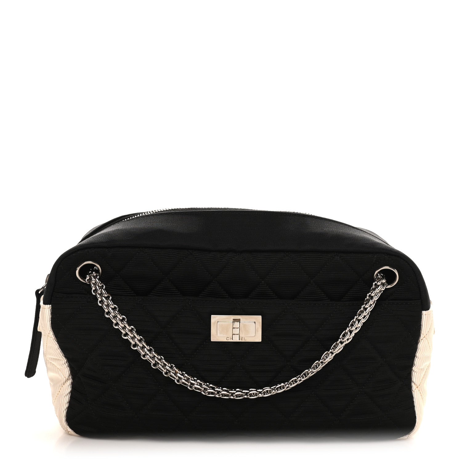 Chanel Jersey Reissue Quilted Camera Case  Black White