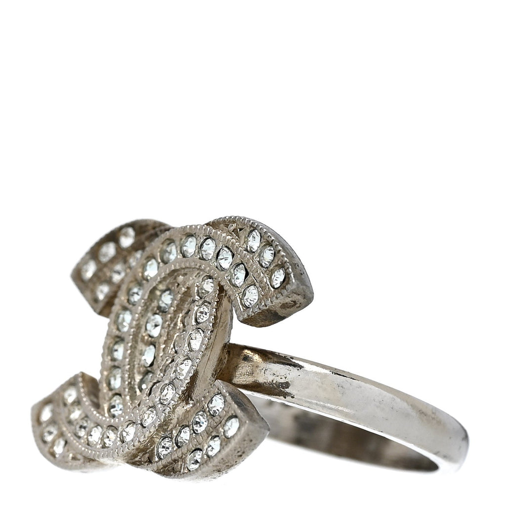 Crystal Double CC Ring 52 6 Silver