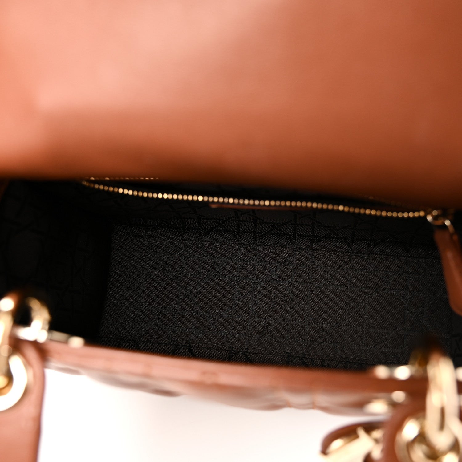 Christian Dior Calfskin Cannage Small My ABCDior Lady Dior Tan