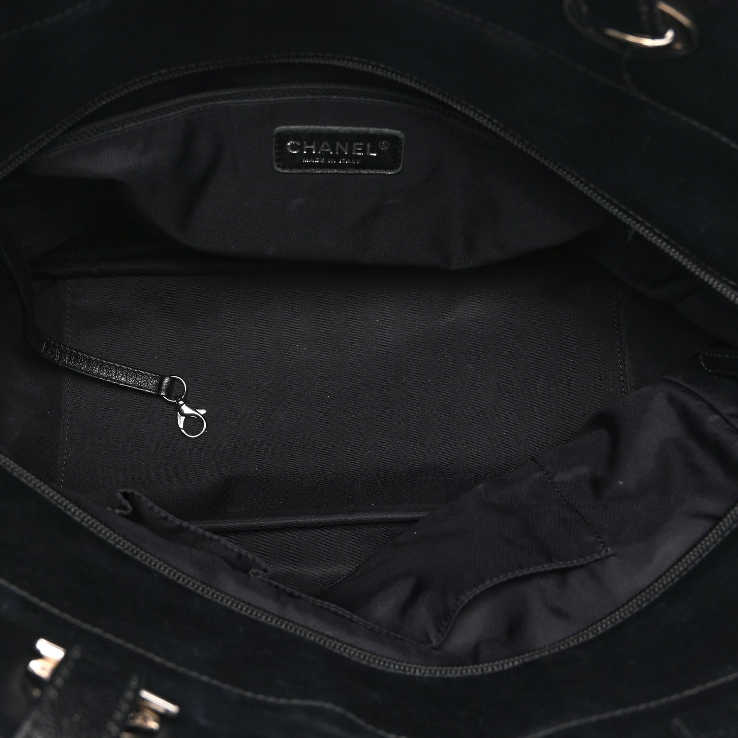 Chanel Coated Canvas Quilted Large Paris Biarritz Tote Black